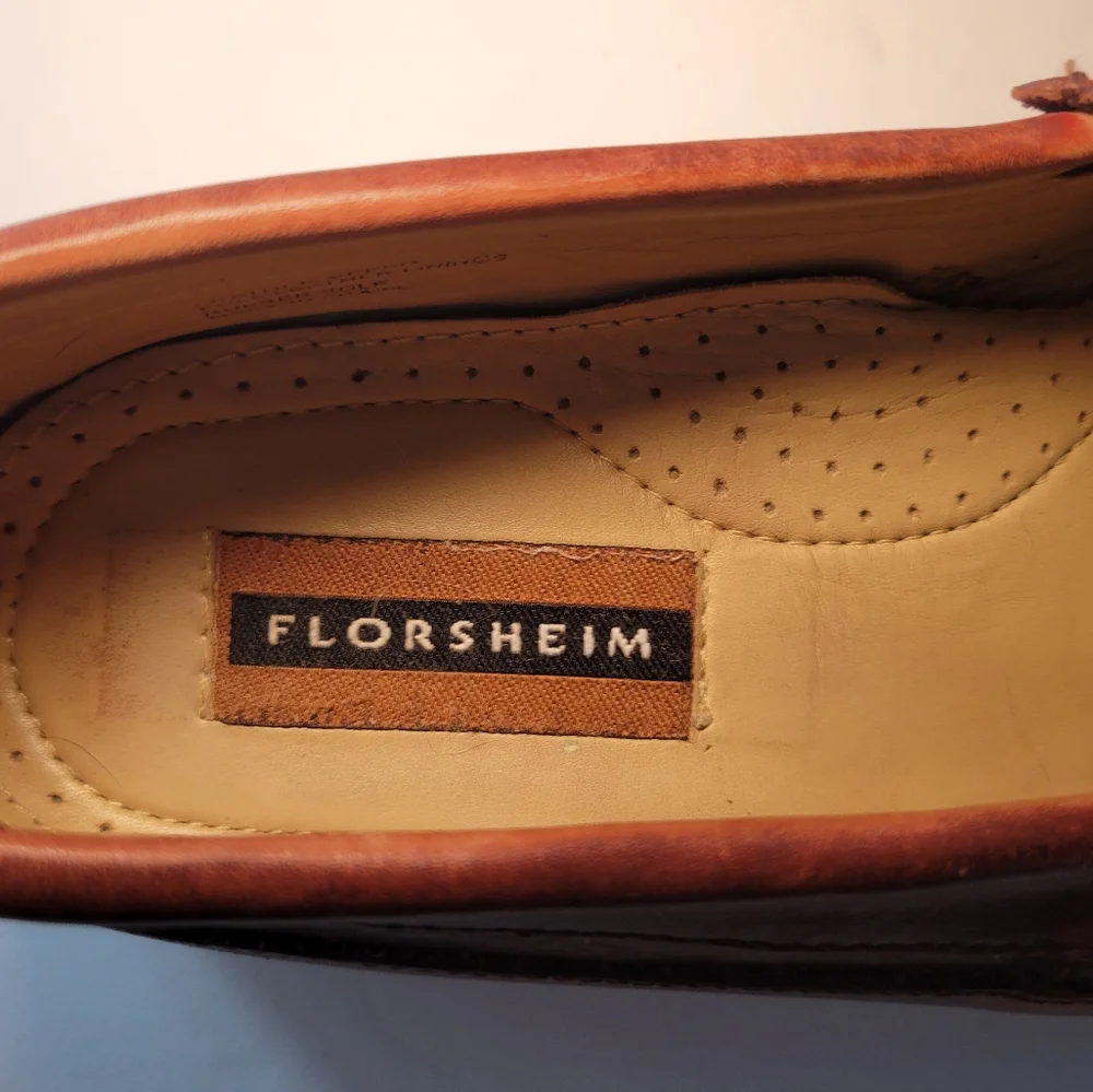 FLORSHEIM Men's 9D Brown Leather Moc Toe Tassel Kiltie Loafers‎ 18170 Brazil